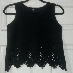 Laser cut out print crop tank